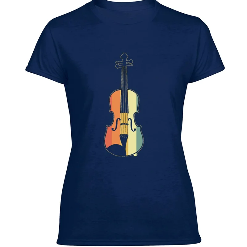 Забавная винтажная Мужская футболка с скрипкой круглым вырезом и коротким