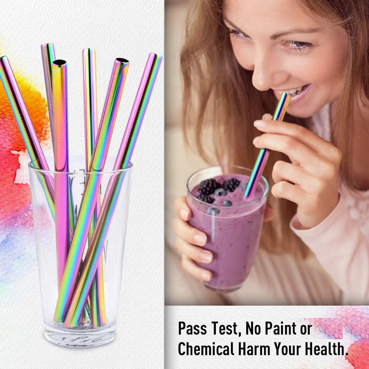 Angled Tips Reusable Smoothie Straws 12mm Wide 304 Stainless Steel Boba Party Bar Drinking Metal Straw for Bubble Tea | Дом и сад