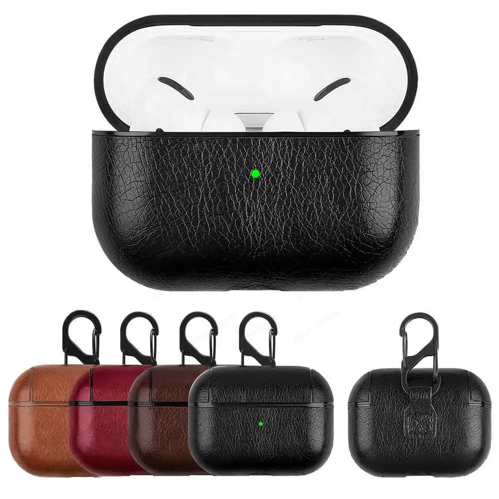 

PU Leather Case for Airpods Pro Luxury Protective Cover with Anti-lost Buckle for Air Pods 2 1 3 Headphone Earpods Fundas