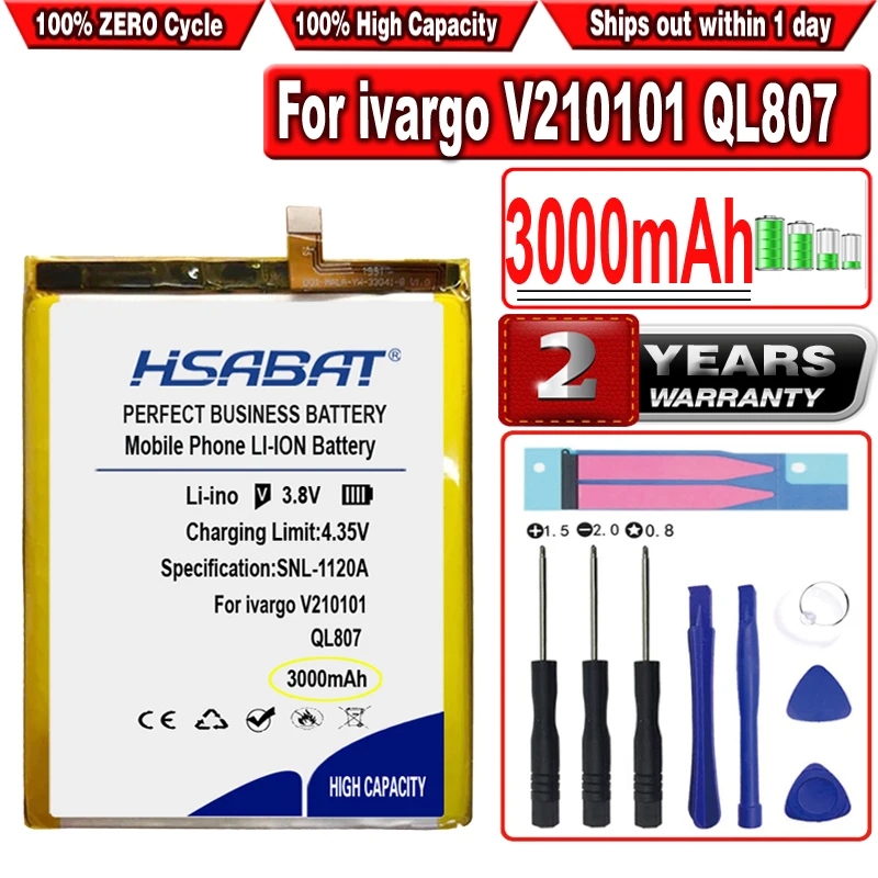 

Аккумулятор HSABAT QL807 3000 мАч для смартфона ivargo V210101