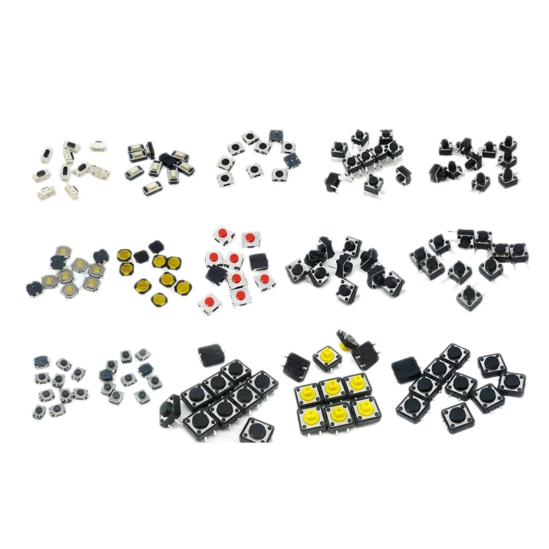 25 типов/партия ассорти Мини кнопочный переключатель такт сброс мини листовой SMD