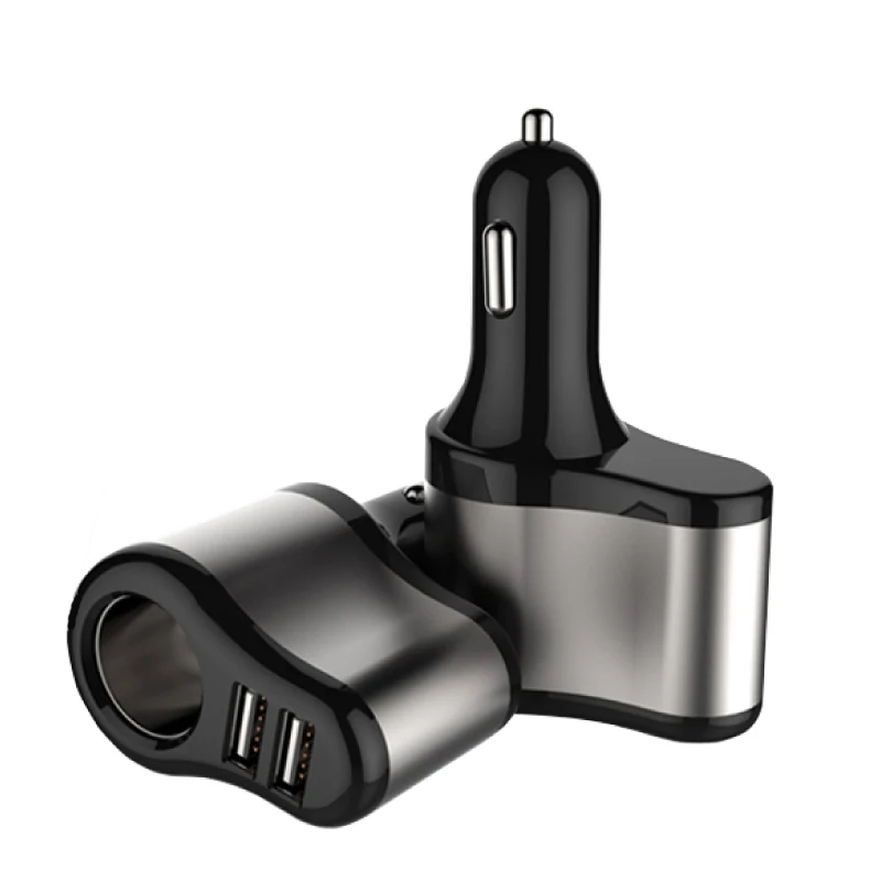 

3.1A Fast Charging Dual USB Car Charger for iPhone X 6 7 8 Samsung Huawei Mobile Phone With Cigarette Lighter Slot for GPS DVR