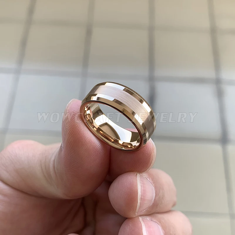 Обручальные кольца из розового золота вольфрама для мужчин и женщин удобные