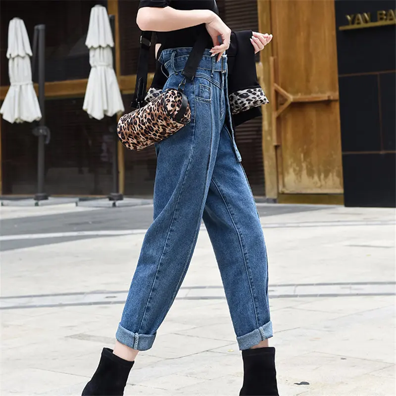 

HziriP 2019 Autumn Women Feminine Casual Slender High Quality Fresh New High All Match Loose Jean Denim Ankle Length Harem Pants