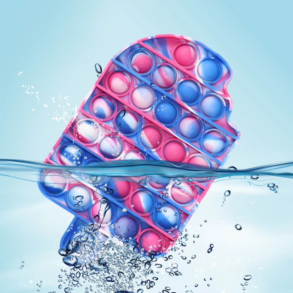 

Push Bubble Sensory Toy Silicone Ice Cream Shape Design Anti-Stress Relaxing Kids Education Autism Toys Gift