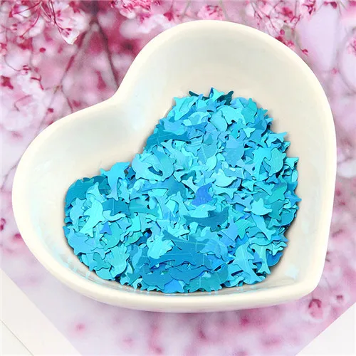 laser blue Dolphin Ультратонкий кролик, блестки, дельфин, морская черепаха, ПЭТ, пайетки, лазерные блестки для ногтей, рукоделие, Свадебный декор, конфетти, 8 г - Цвет: laser blue Dolphin