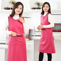 vest style waterproof and oil proof apron fashion household kitchen coveralls wear soft leather ladies waist gown