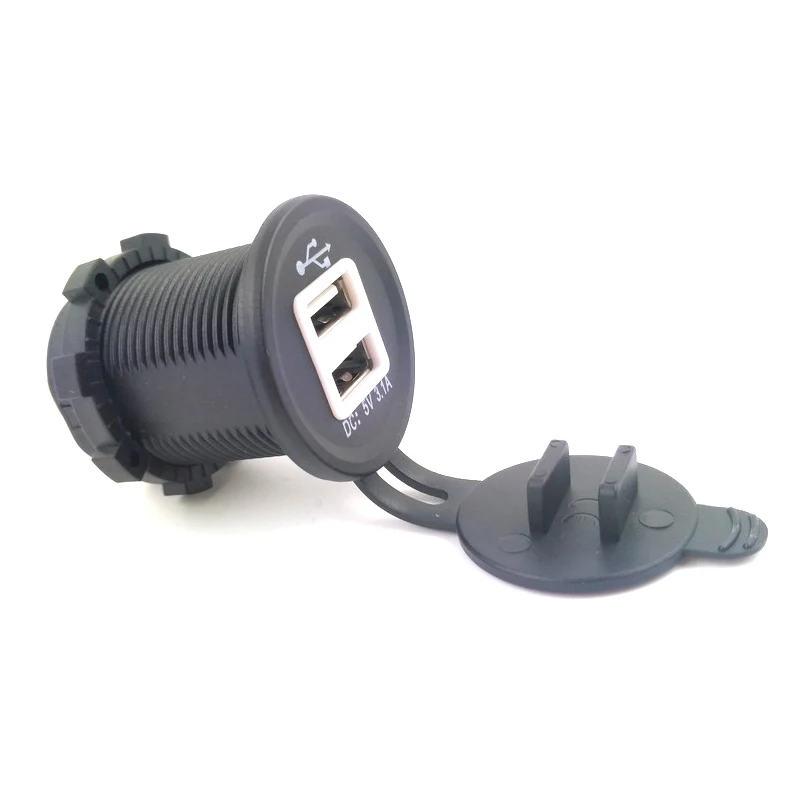 DC 12 ~ 24V 3.1A DIY автомобильное USB зарядное устройство водостойкий двойной Переходник