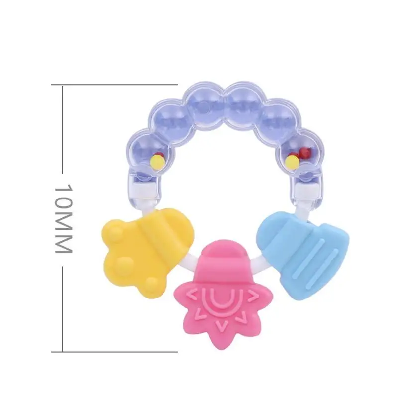 

Baby Rattle Teether Hand Rattle Baby Silicone Chewing Bell Combination Molar