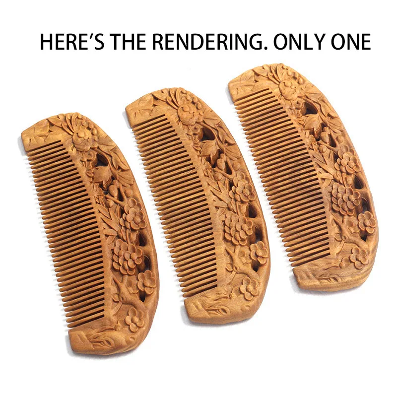 

1PC China Style Pocket Wooden Comb Natural Green Sandalwood Duck Carved Wood Combs Healthy Massage for Head