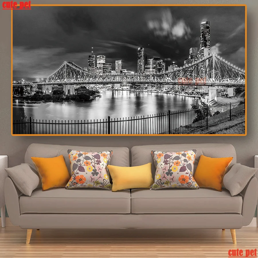 Большая мозаика полностью квадратная круглая дрель история мост Австралия Diy