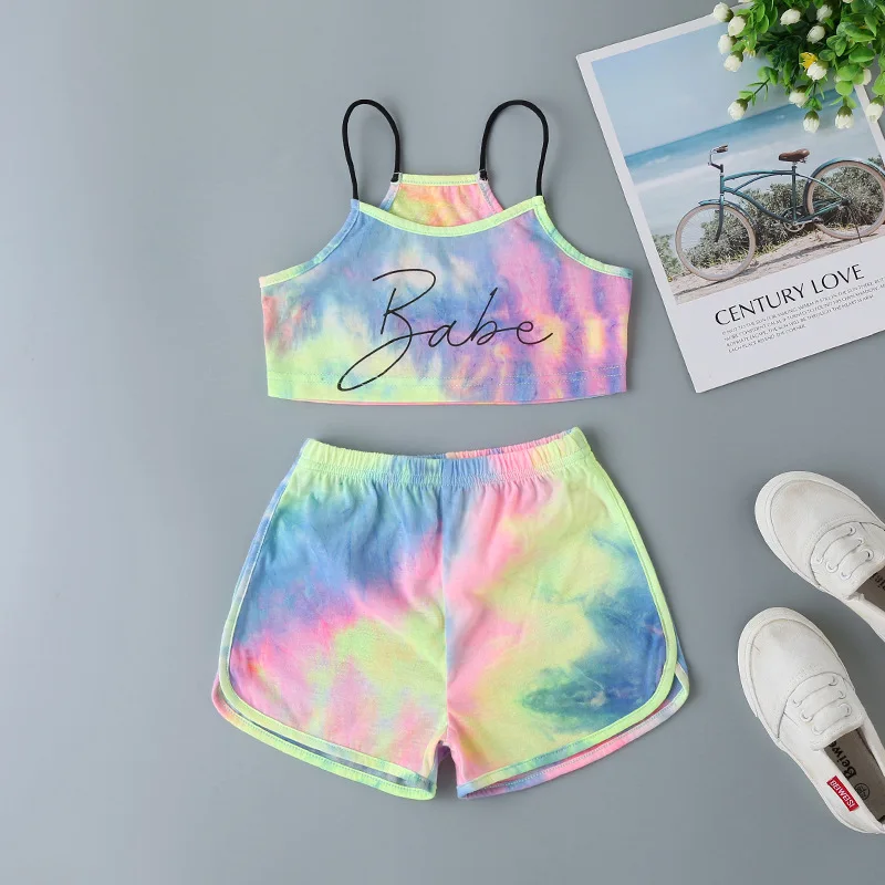 

Комплект пижамный летний для девочек, майка на тонких бретелях и шорты, 2 шт.