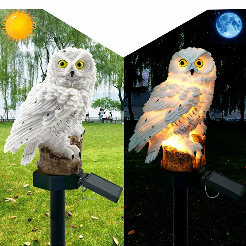 

Solar Powered Garden LED Lights Owl Animal Pixie Lawn Ornament Waterproof Lamp Unique Christmas Lights Outdoor Solar Lamps