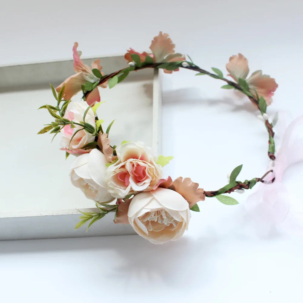 CC повязка на голову в виде короны с цветами обручальные аксессуары для волос