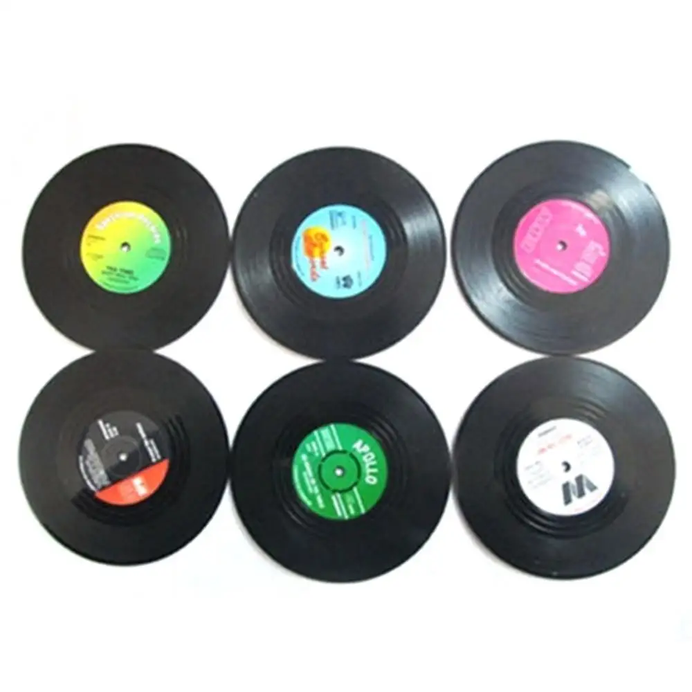 

Retro CD-Design Antislip PVC Drink Coaster Pad Cup Coffee Mat Placemat