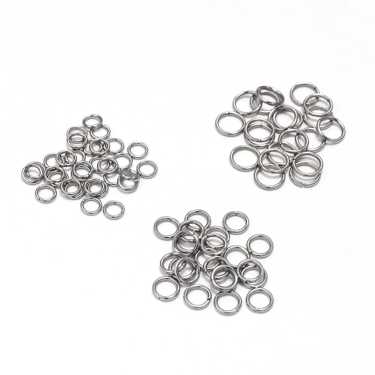 200pcs/Lot 4 5 6 8 10mm Stainless Steel Open Jump Rings Split Rings Connector For jewelry making Findings Accessories Supplies