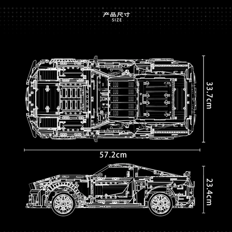 

2021 High Technical 18K K135 Shelby GT500 Super Racing Car Model Creative Technology MOC Building Blocks Bricks Toy For Children