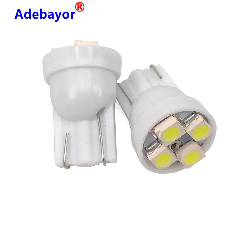 1000 шт. T10 194 W5w 4 SMD 3528 1210 автомобильная светодиодная лампа белого Wholelsaes