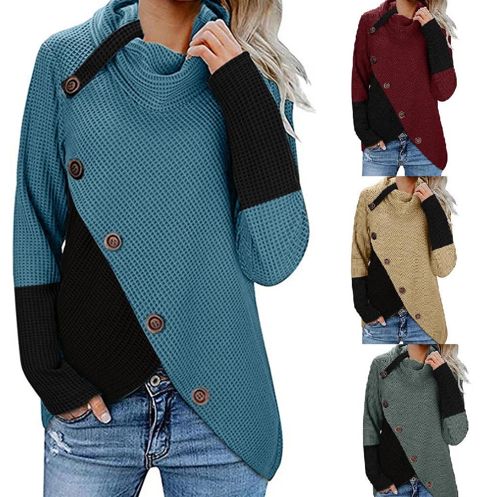 Женская осенне-зимняя кофта на пуговицах с длинным рукавом обычная блузка
