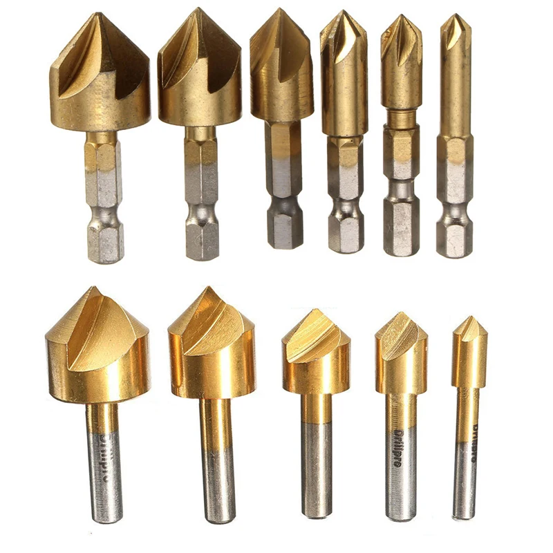 

1PC 90 Degree Countersink Drill Chamfer Bit 1/4" Hex Shank Carpentry Woodworking Angle Point Bevel Cutting Cutter Remove