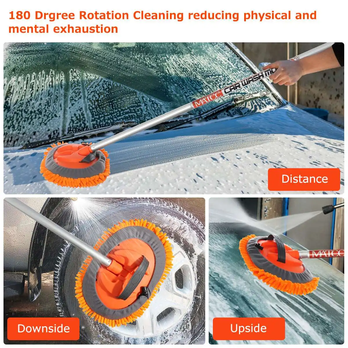 

Car Washing Mop Adjustable Handle Cleaning Mop For Car Cleaning Soft Chenille Broom Window Wash Mops Car Dust Remover Wax Brush