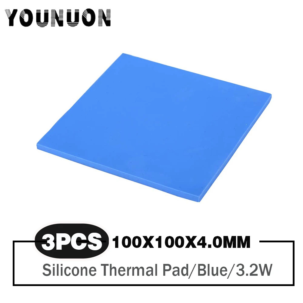 Силиконовая термопрокладка для процессора синяя 100 мм х 4 3 шт.