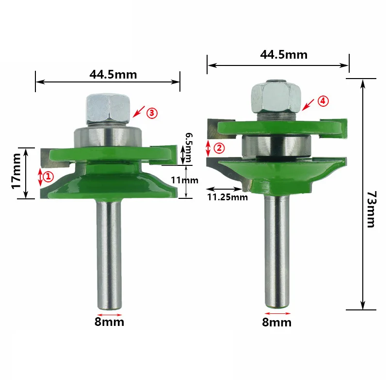 8 мм хвостовик 3 шт. Дверная панель для шкафа Шипованная фреза направляющая и Stile
