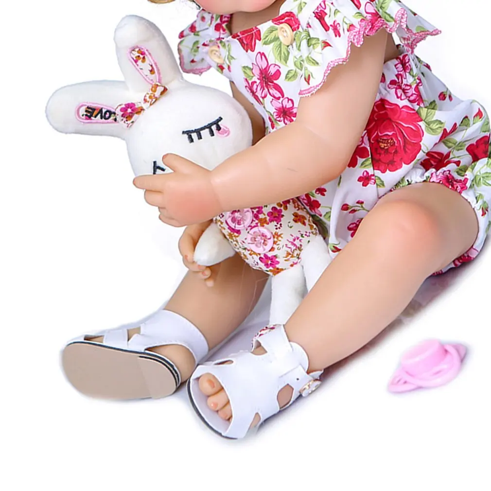 

Doll reborn toddler 55cm soft silicone reborn baby dolls soft lifelike Brown Blonde Hair surprise girl Clothes gifts