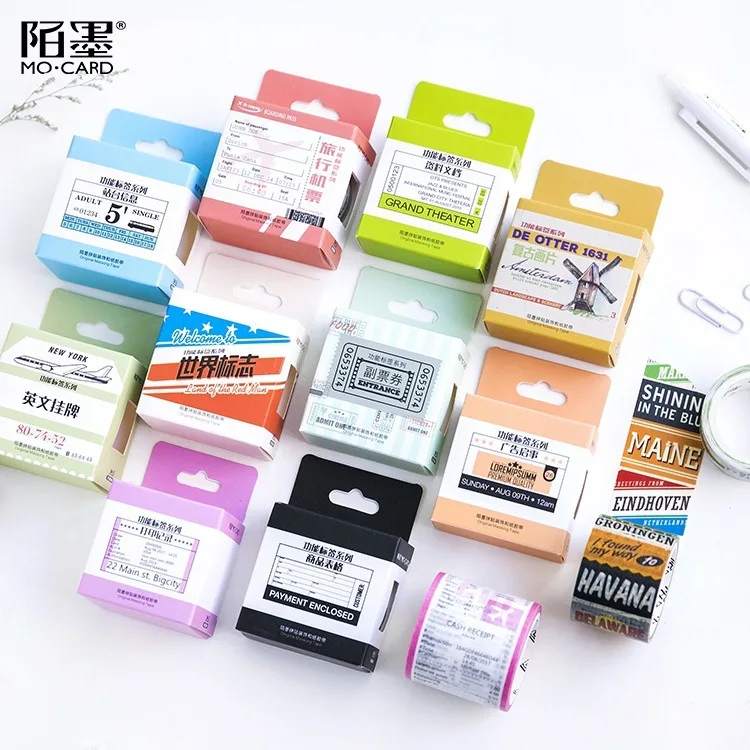 

1 pcs/lot DIY Japanese Paper Decorative Adhesive Tape Kawaii color Function tag Washi Tape/Masking Tape Stickers