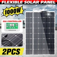 1000w 500w solar panel solar cells bank pack outdoor battery supply 30a40a50a controller for car rv yacht battery boat charger