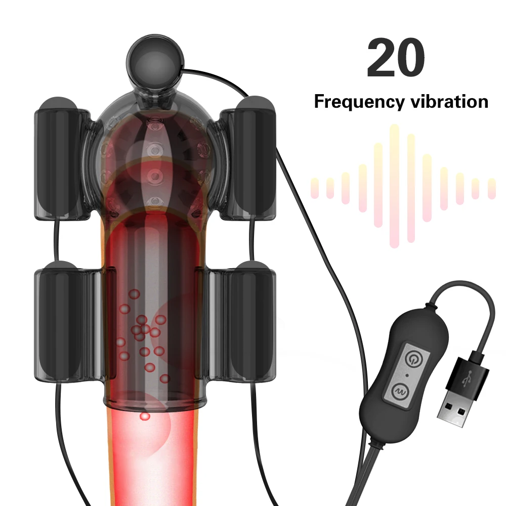 Вибратор для пениса 20 скоростей секс игрушки мужчин тренажер кольцо головки