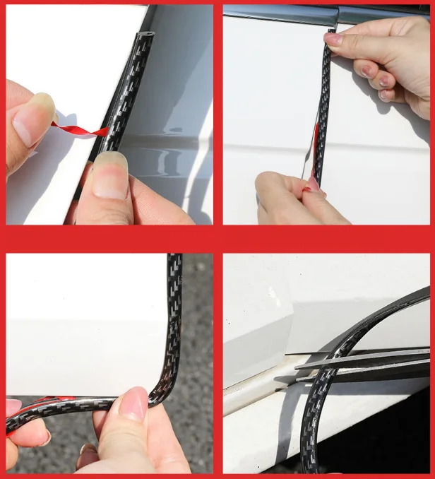 Защитные полосы из углеродного волокна с резиновыми краями для автомобильных