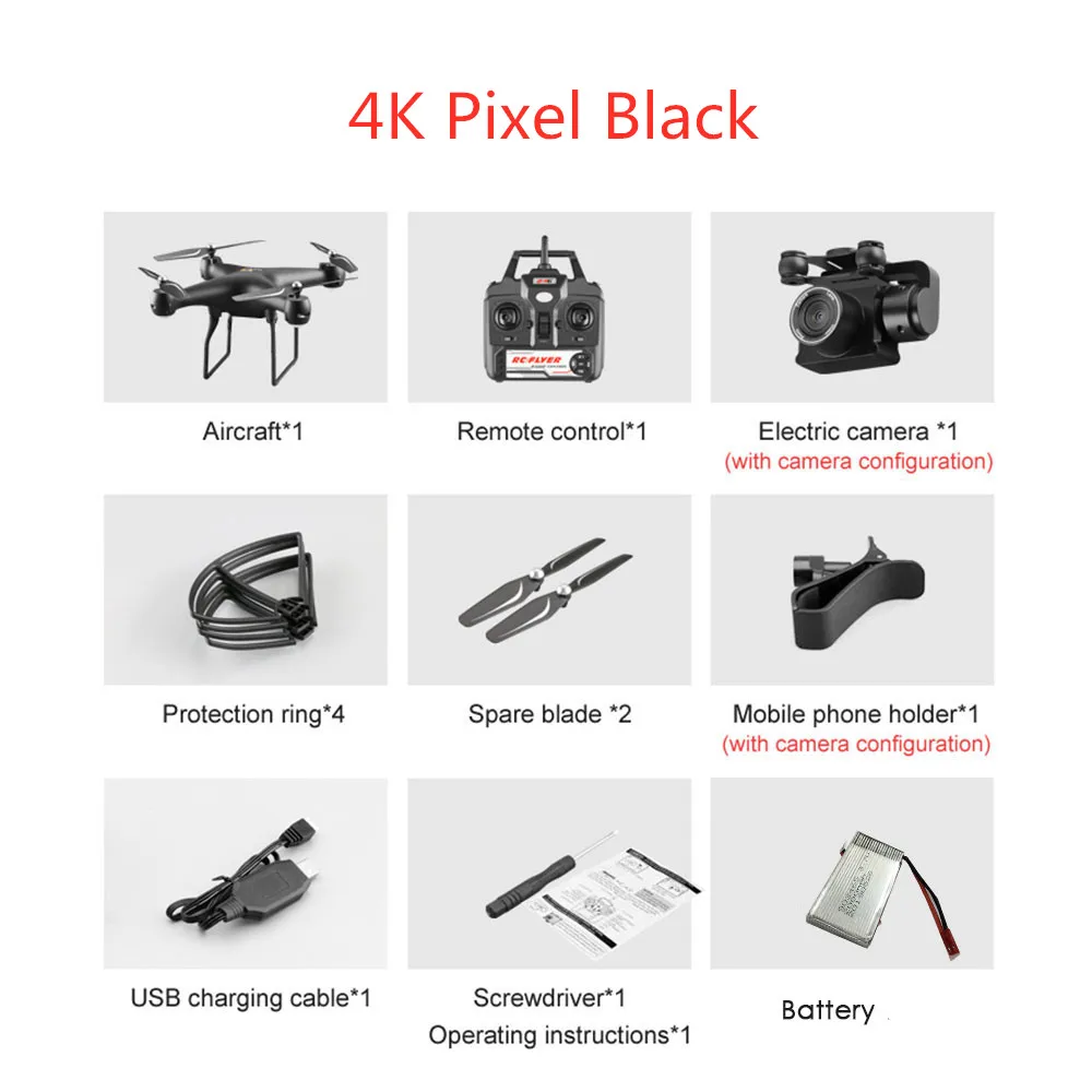 4K Pixel black 1B Дрон S32T Поворотная камера HD Антенна Quadrangle wifi fpv Дрон RC вертолет камера Вертолет камера Квадрокоптер полёт 20 минут - Цвет: 4K Pixel black 1B
