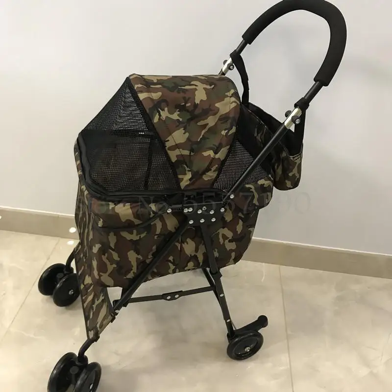 Экспортная японская полосатая прогулочная коляска для домашних животных