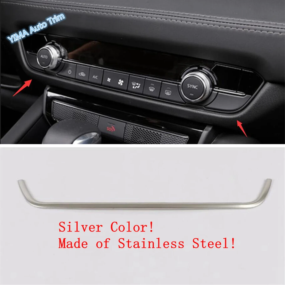 

Lapetus Auto Styling Central Air Conditioning AC Button Panel Strip Cover Trim 1 Piece For Mazda 6 2019 - 2021 Stainless Steel