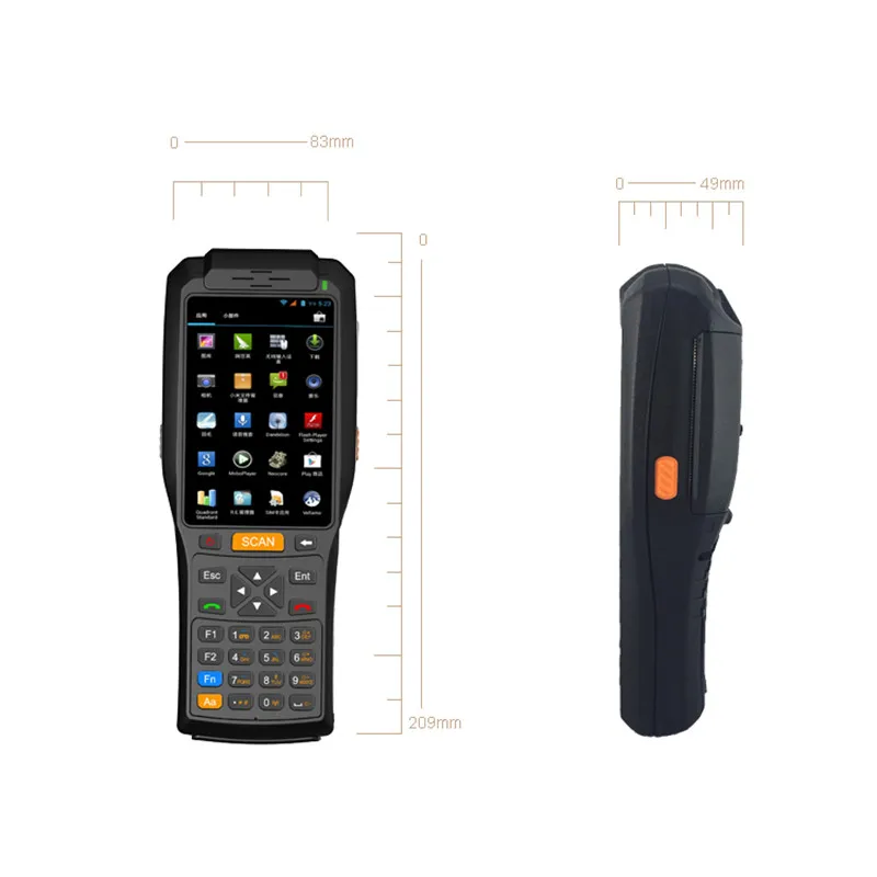 WCDMA 4G Android беспроводной мобильный ручной КПК со встроенным термопринтером ZKC