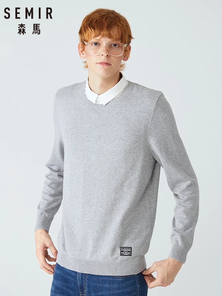 Мужской трикотажный свитер Semir из двух частей с воротником стойкой осенняя