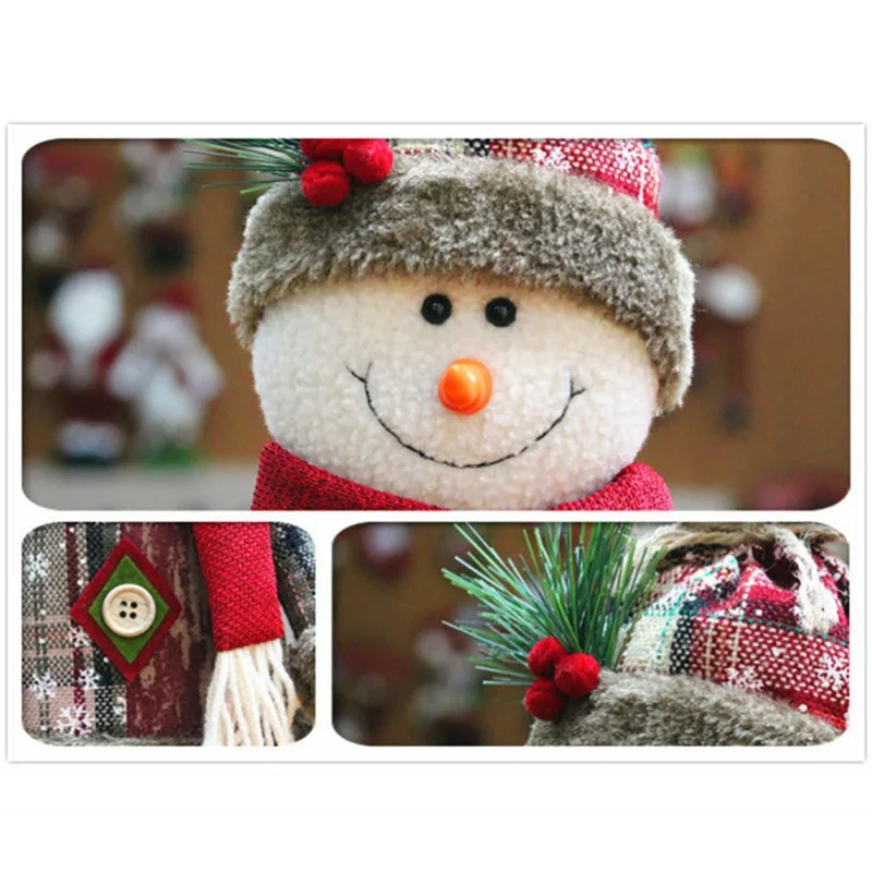 

Hot Household Christmas Decoration Dolls Santa Claus Elk Snowman Window Decoration Christmas Supplies