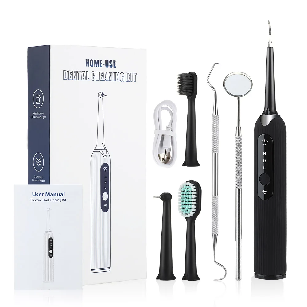 

Household Electric Sonic Dental whitener Scaler Kit Water Flosser Calculus Tartar Coffee Stain Remover Tools Oral Irrigator Care