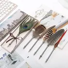 В стиле ретро; Украшение в виде павлина принадлежности для студентов, набор чернил для металлическая авторучка письменный прибор перо для чернильницы