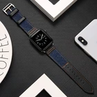 Холщовый ремешок из натуральной кожи для apple watch band 42 мм38 мм44 мм40 мм, браслет для часов iwatch series 65432SE