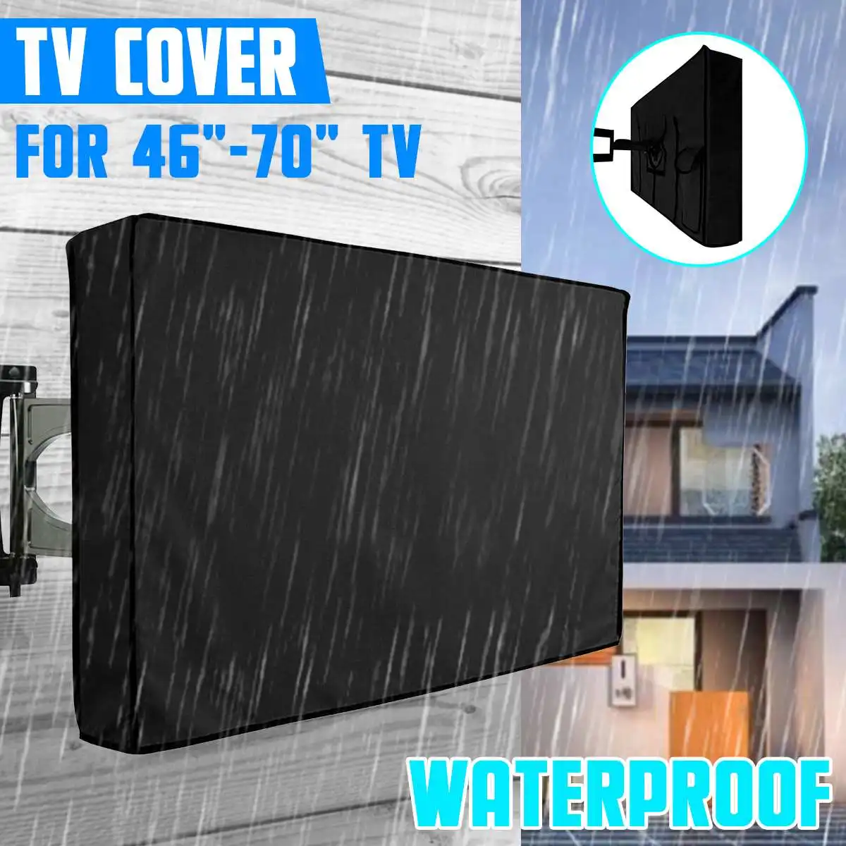 

Outdoor TV Screen Dustproof Waterproof Cover Set Cover High Quality Oxford Black Television Case TV 22 Inch To 70 Inch Universal