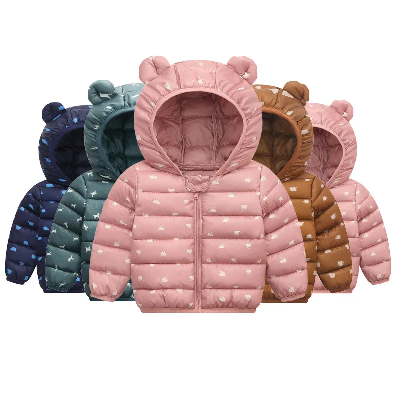 

Spring Autumn Baby Girl clothes jacket Coat Hooded Rabbit Eears Cotton Printing Warm Winter Clothing For Toddlers Kid's jacket