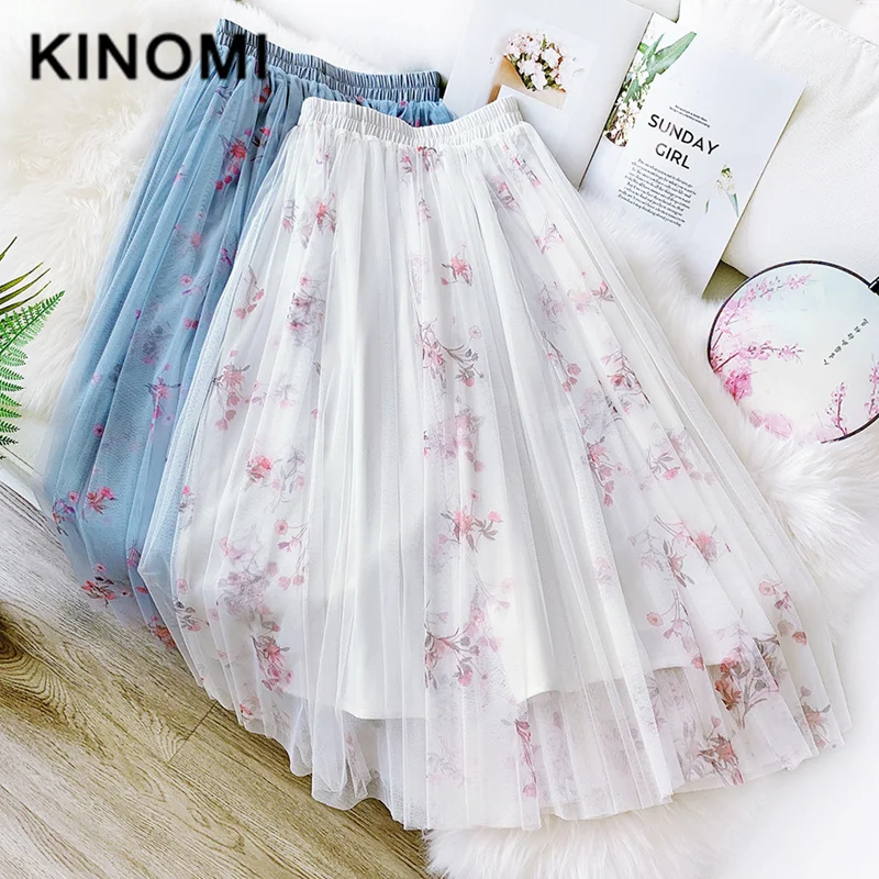 Новинка весны 2020 шикарные юбки трапециевидной формы с цветочным принтом длинные