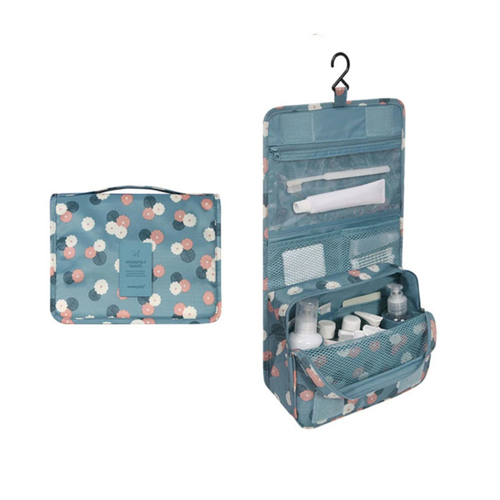 

Large Capacity Cosmetic Bag Portable Travel Wash Hanging Storage Bag Fabric Makeup Handbag Underwear Lipstick Storage Bag