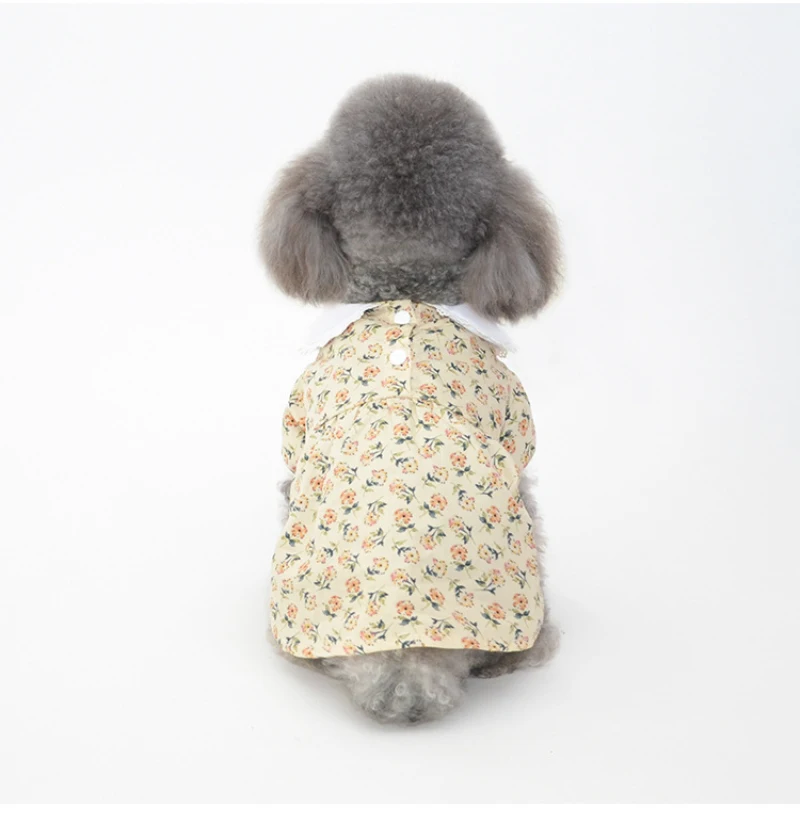 Новинка летнее платье для маленькой собаки с цветочным принтом питомца юбка