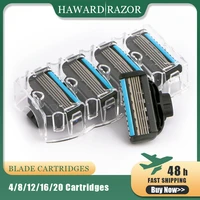 haward razor blade 5 blade system with trimmer for mens shavingwomen hair removal 48121620 replacement blade cartridges