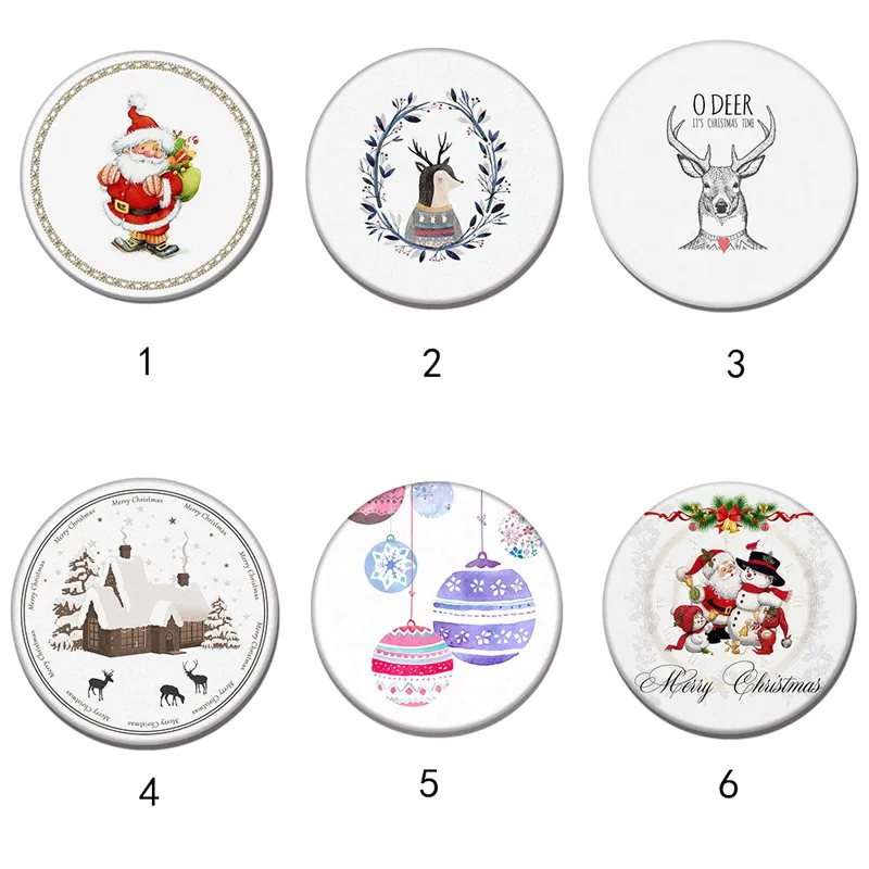 Рождественская чашка коврик узор круглая подставка для напитков Нескользящая