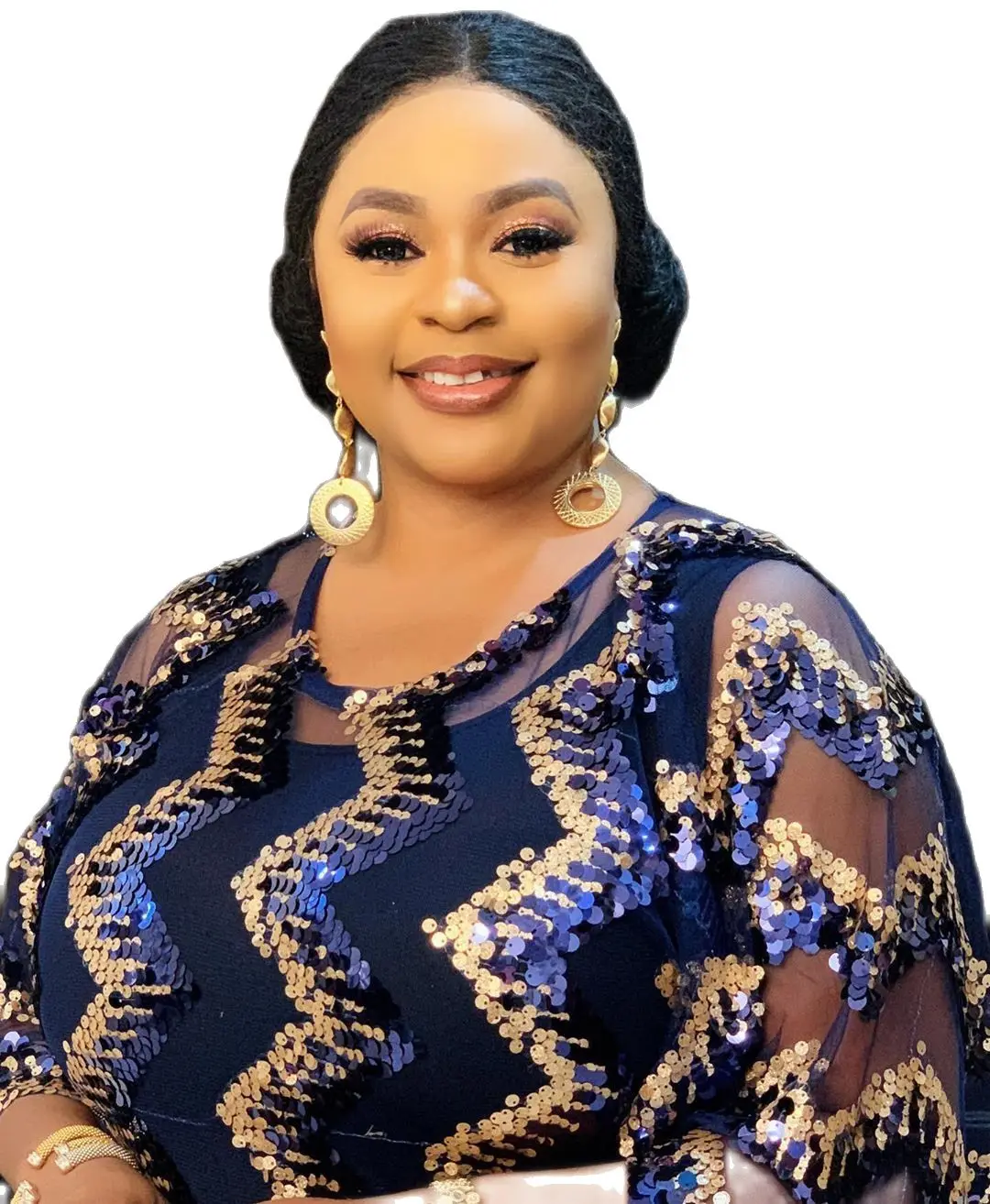 

African Dresses for Women Round Neck Sequines Dress Women Dress