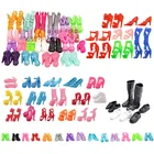 Кукольная обувь для Барби 12 пар 20 пар 30 пар 50 пар обуви 100 вешалки 10 пар Аксессуары для девочек игрушка подарок